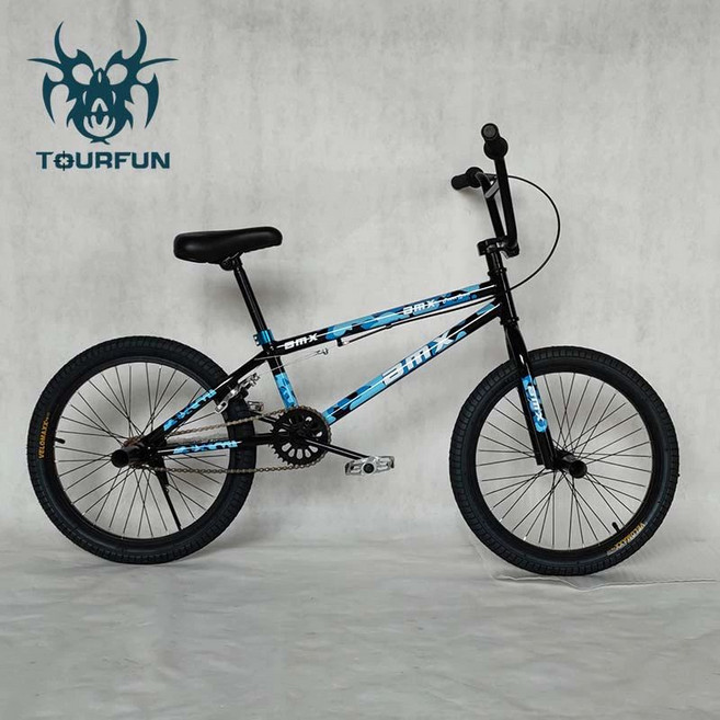 BMX자전거 20인치 입문용 초보 묘기 익스트림, 1개, 1cm, 블랙 블루 카모