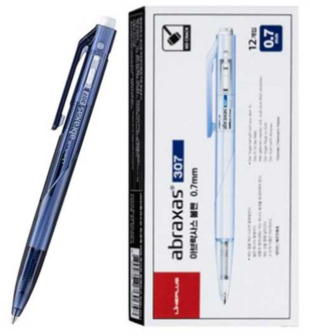 라인플러스 아브락사스 볼펜 0.7mm, 12개, 블루