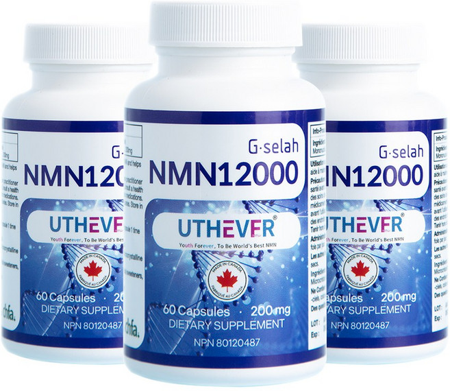 지셀라 NMN 12000 (60캡슐) Uthever 고순도 엔엠엔 NAD+ 항노화 영양제 60캡슐 3개 총 6개월분, 60정