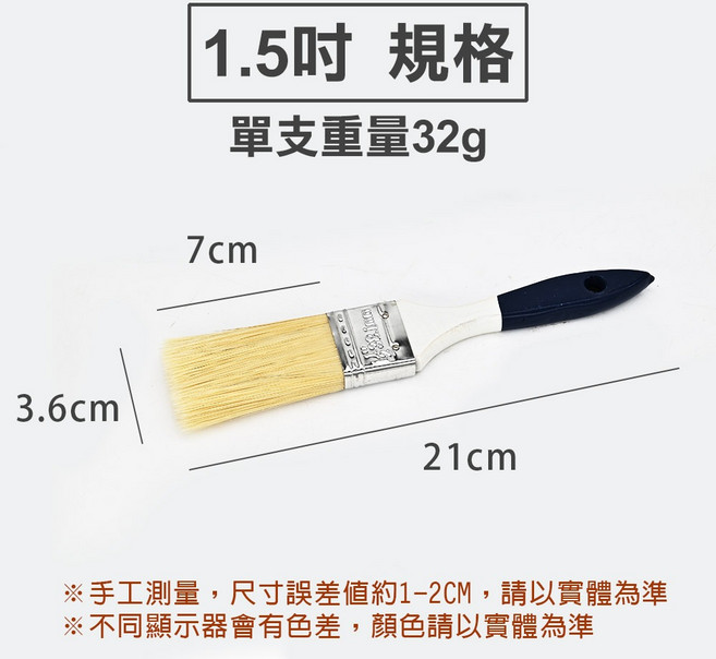 TOPWAY 長毛油漆刷 7cm不掉毛, 1個