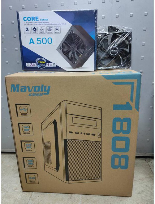 Mavoly 1808 USB3.0 機殼 MicroATX 送靜音風扇 CORE A500 POWER, 1個