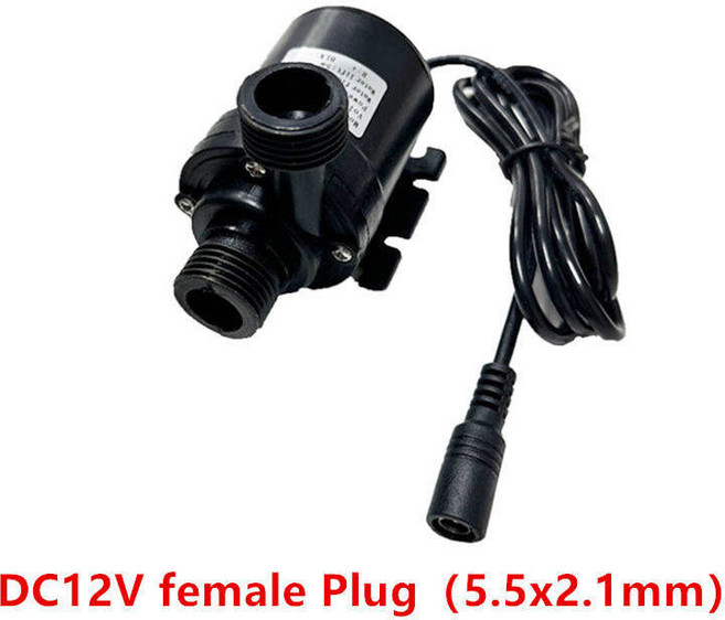 고전압 초저소음 태양광 워터 펌프 리프트 브러시리스 모터 수중 순환 커넥터 DC 12V 24V 5M 800L/H, DC 12V Female plug, 1개