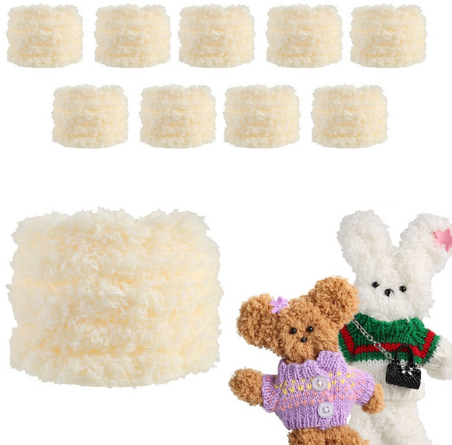 [모핸] 15mm 털 철사 모루, 10개, 라이트옐로우