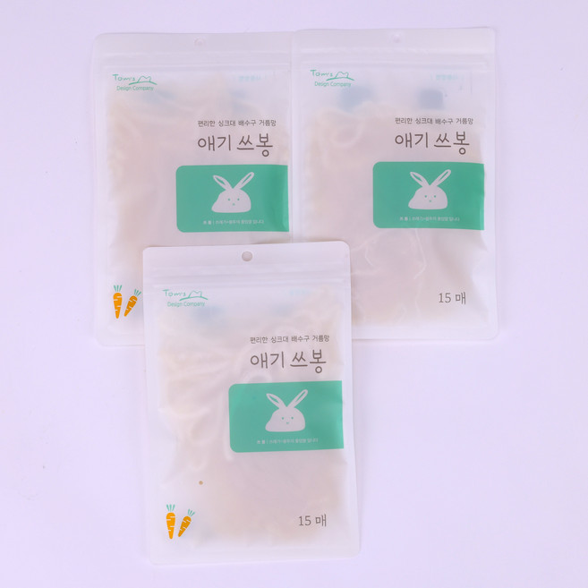 [애기쓰봉 3세트] 음식물쓰레기거름망 애기쓰봉 (1장당 333원), 15개입, 3세트