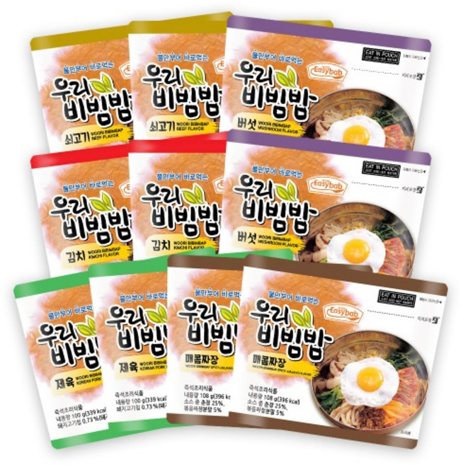 이지밥 우리비빔밥 제육, 100g, 10개