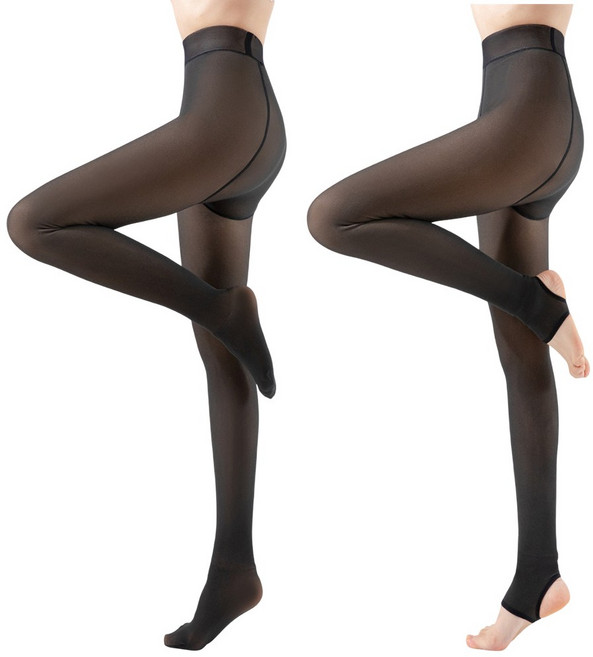 착시 기모 스타킹 겨울 보온 유발/무발 2개입