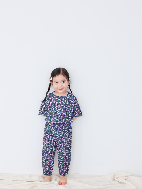 유아 잔꽃 플리츠세트 촌캉스 레트로