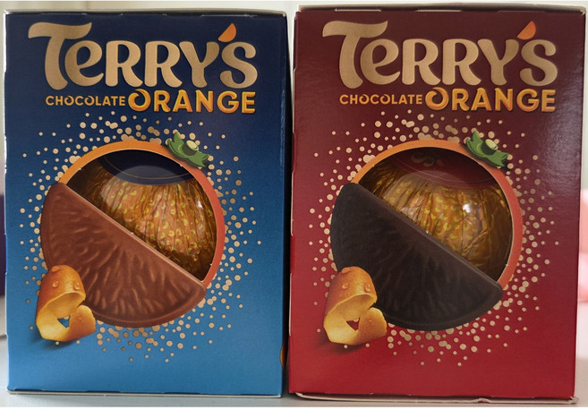 테리스 오렌지 초콜릿 145g (밀크1+다크1), 2개