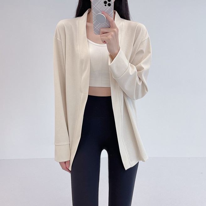 로라벨 히나 롱 가디건 필라테스복 여성 요가복 커버업