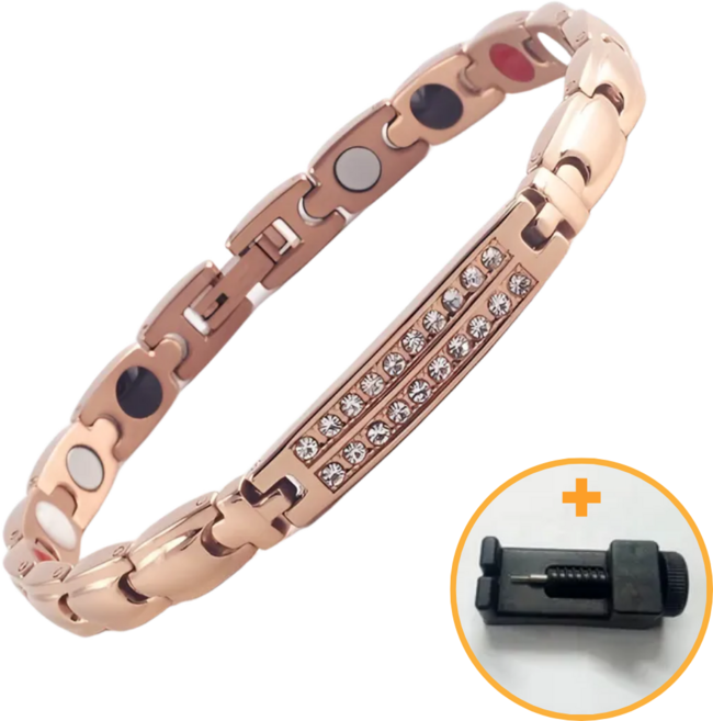 인사이트셀 여성 큐빅 게르마늄 팔찌, 로즈 골드