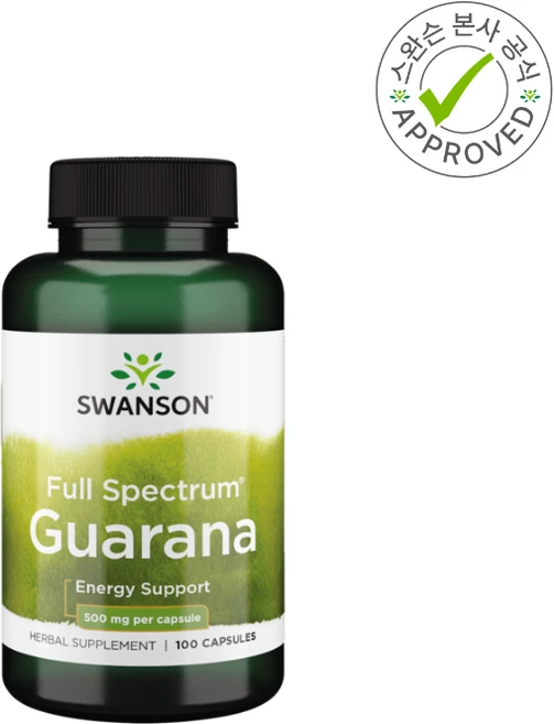 스완슨 풀스펙트럼 과라나 500mg 100캡슐 1개, 100정 - 쿠팡