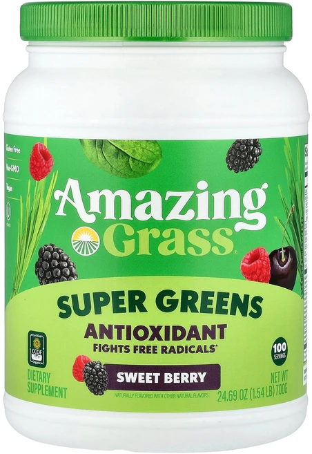 Amazing Grass 슈퍼 그린 항산화제 스위트 베리 700g(1.54lb) Grass (어메이징 그래스), Amazing Grass, 슈퍼 그린, 항산화제, 스위, 700g, 1개 - 쿠팡