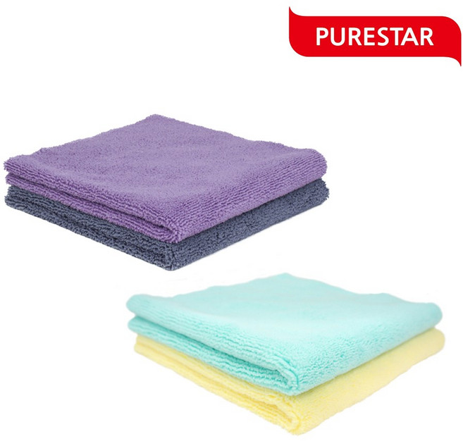 퓨어스타 투페이스 버핑타월 (2매), 퍼플+그레이, 1개