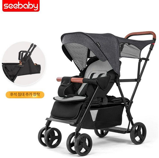 채움다 유모차 트라이크 2인용 쌍둥이 대여 2인, 7세대 유럽형+개인 맞춤 뒷좌석 B
