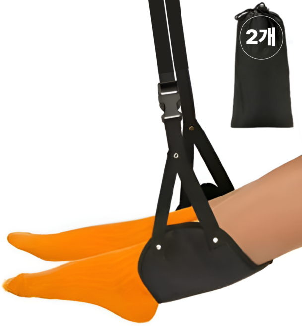 피에스컴퍼니 휴대용 풋레스트, 2개, 블랙