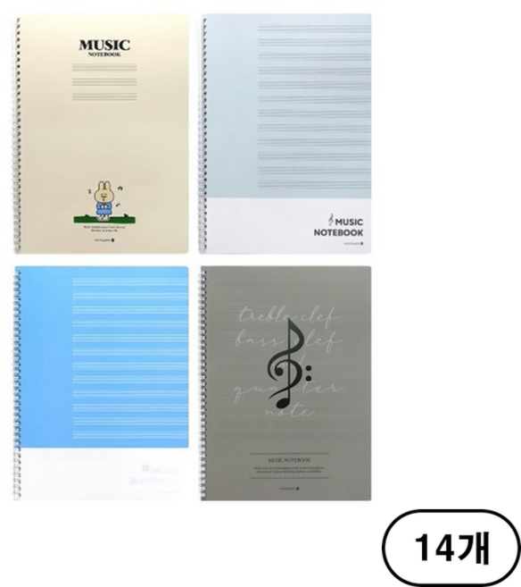 모닝글로리 음악 스프링노트 A4사이즈 오선지, 랜덤발송(RANDOM), 14개
