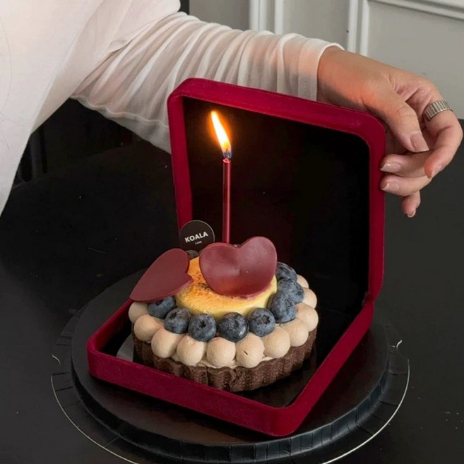 버건디 레드 빼빼로초 생일초 파티초 케이크초 크리스마스, 10g, 3세트