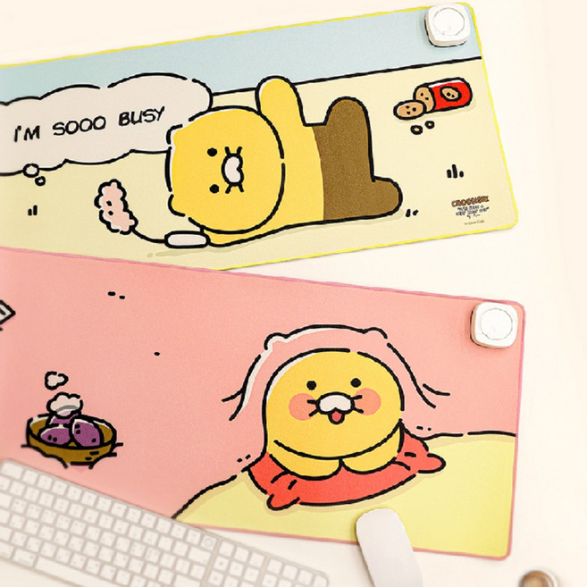[춘식이 온열장패드] 마우스패드 패드 장패드 데스크매트 사무용품 마우스장패드 데스크테리어 책상매트 키보드패드 데스크패드 게이밍장패드 게이밍마우스패드 책상패드 책상커버 책상투명매트, 1개, 춘식이 온열장패드 이불속
