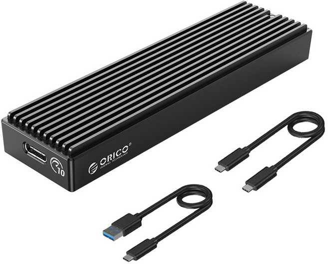 오리코 M2PV-C3 외장하드케이스 M.2 NVMe SSD 케이스 USB3.1(Gen2) C-C케이블, 블랙, 1개
