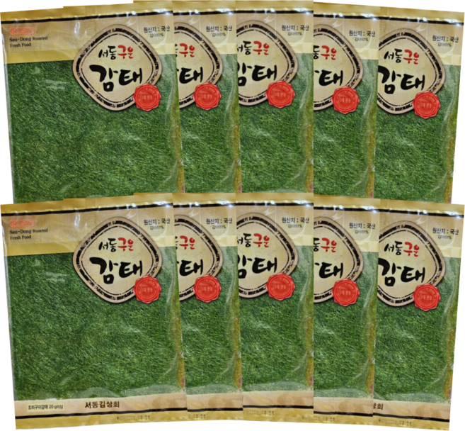 70년 전통 원조 서산 태안 자연산 햇 구운감태 (8매), 20g, 10개