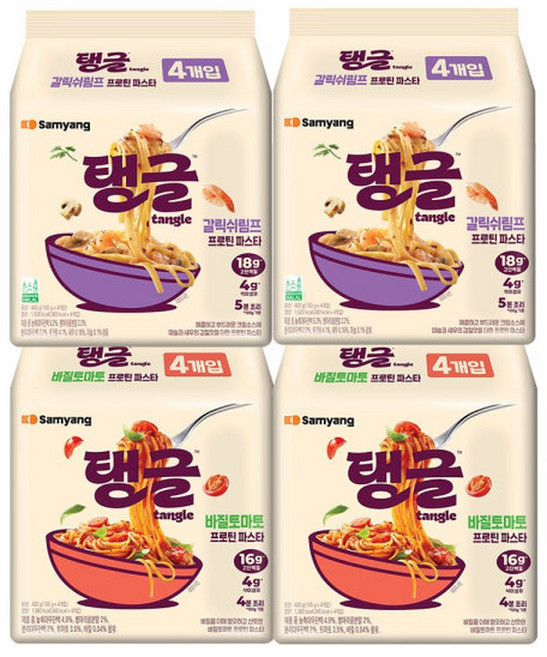 탱글 갈릭쉬림프+바질토마토 프로틴파스타 16입