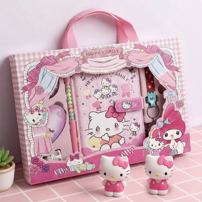 Soolink 생일선물 다이어리 꾸미기 메모지 스티커 다꾸 문구 DIY 마이멜로디 시나모롤 쿠로미, 1개, 핑크A