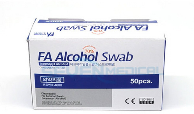 에프에이 알콜 스왑 이소프로필 알콜솜 1박스 50매 소독솜 "세븐메디컬 출고", 50개입, 10개