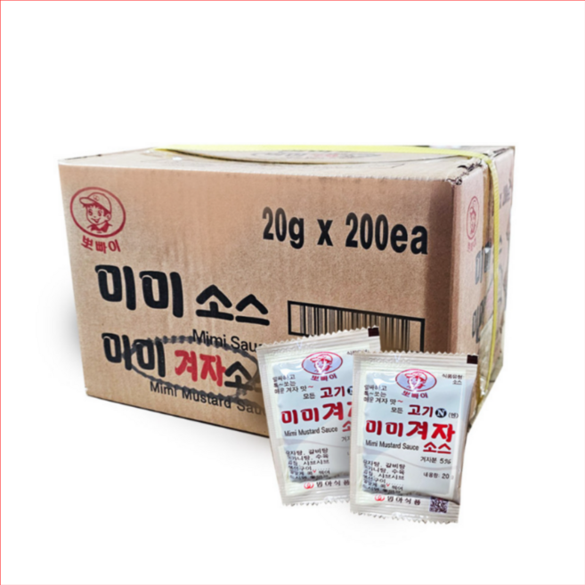 범아식품 미미 겨자소스 고기용 소스 포장용 배달용 소량 소분, 400개, 20g