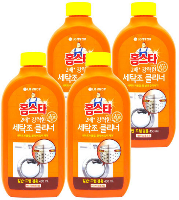 홈스타 세탁조클리너 / 통돌이 일반 드럼세탁기 통세척 청소, 4개, 450ml