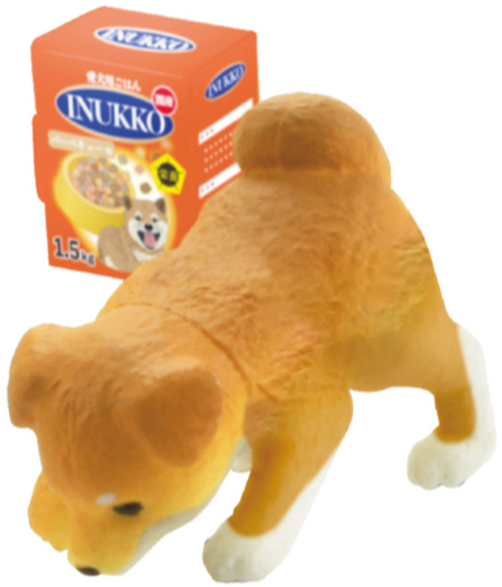 Tarlin 柴犬扭蛋公仔 生活日常系列, 1個, 挖洞姿＋飼料（穴掘り+ドッグフード）