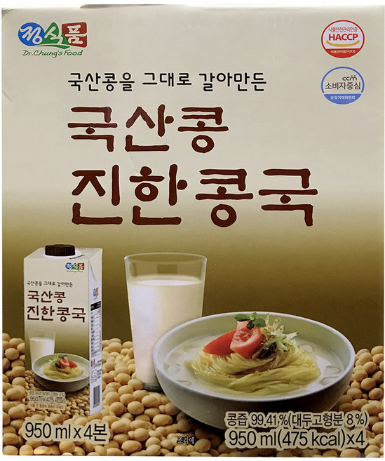 정식품 국산콩 진한콩국 950ml X 4, 4개