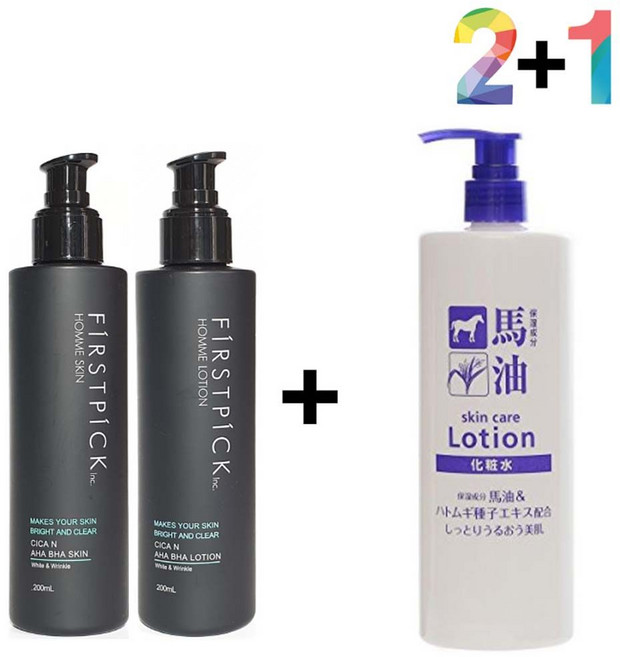 남성 스킨 로션 개기름 기름진 얼굴 관리, 시카 스킨1로션1 2개, 히알스킨180ml 1개