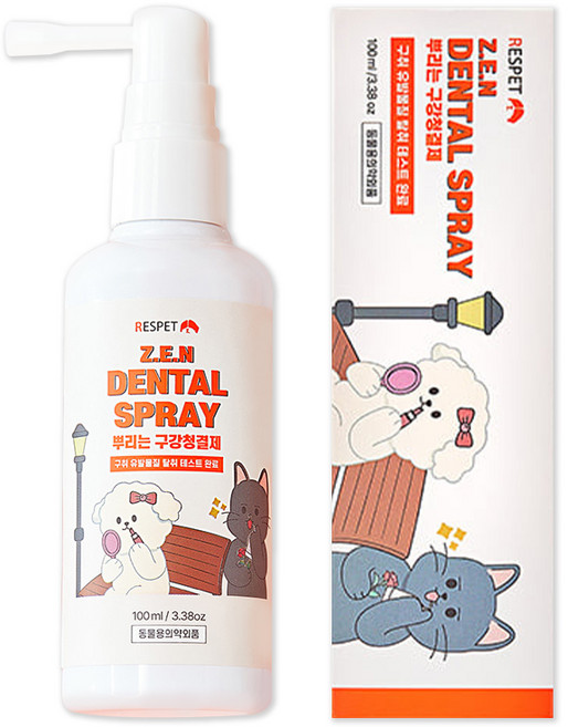 【韓國原裝 RESPET】寵物潔牙噴霧 100mL 貓狗通用, 1個