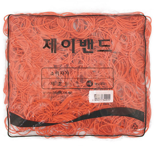 하나제이 고급칼라밴드 340g 60 x 1.3 mm 제이밴드, 1개, 당근색