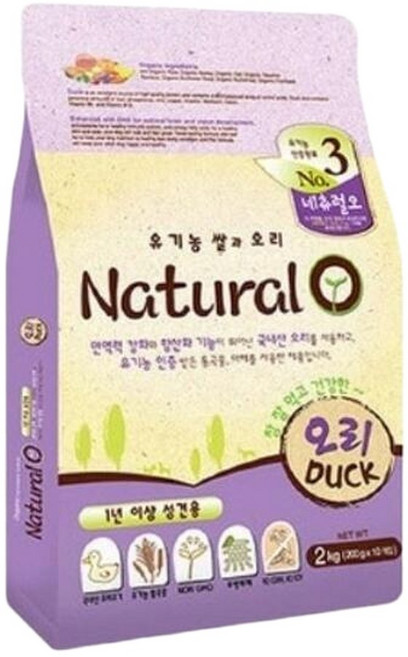 강아지사료 네츄럴오 쌀과 오리 2kg 애견사료, 1개