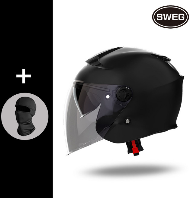 스웨그RS10 바이크이즈 가벼운 오픈페이스 오토바이헬멧 초경량1050g, 매트블랙(무광검정)