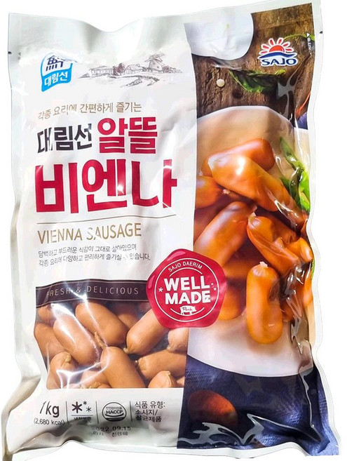 대림선 알뜰 비엔나 소시지 1kg 핫도그, 1개