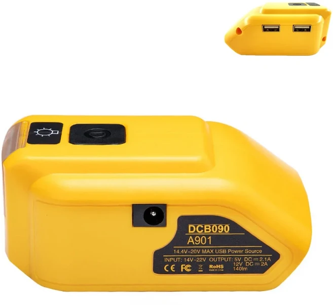 디월트 리튬 배터리 충전기용 급속 충전기 DCB102 충전기 4 포트× 2A 충전 전류 USB 2A DCB200 DCB140 10.8V 14.4V 18V 20V 60V, 1)UK Plug