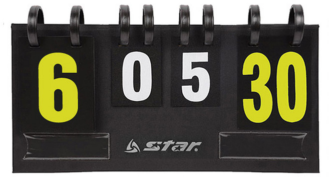 [star] 다용도 스코어보드 30점 점수판 탁구 배드민턴, 블랙, 1개