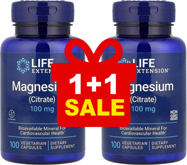 라이프익스텐션 마그네슘 시트레이트 100mg 베지캡슐 100정, 2개