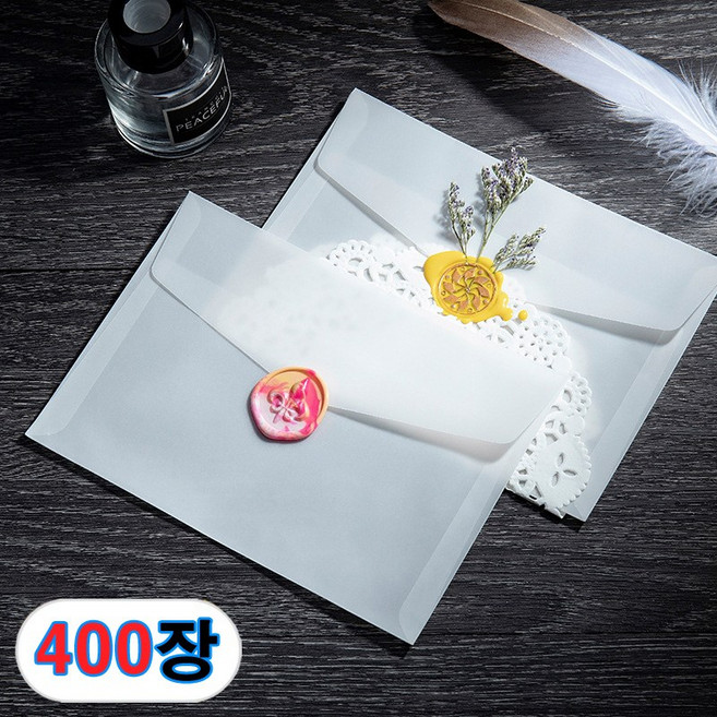 고급 반투명 트레싱지 청첩장 초대장 봉투, 400장