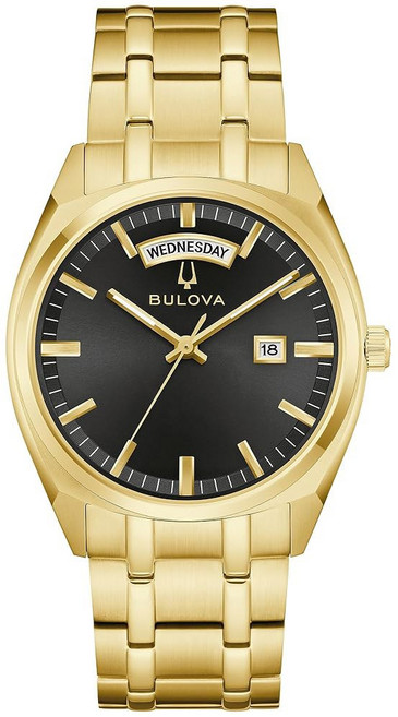 불로바 남성 클래식 드레스 서베이 2핸드 데이/데이트 쿼츠 워치 야광 손 39mm