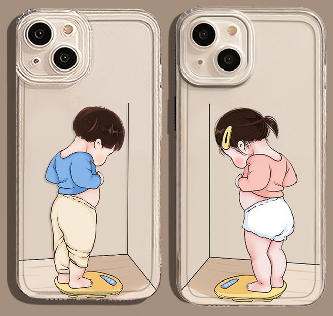 아이폰 귀여운 아기 커플 투명범퍼 케이스