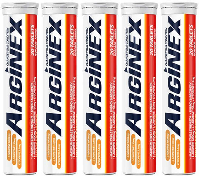 (당일 출고) 이소포스 아르기넥스 독일정품 고함량 수용성 아르기닌 음주전후 운동후 정신 육체노동 활력충전, 13정, 5개