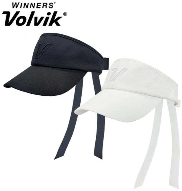 볼빅 우먼스 러블리 바이저 여성용 리본바이저 로맨틱바이저 골프모자, 블랙, 1개