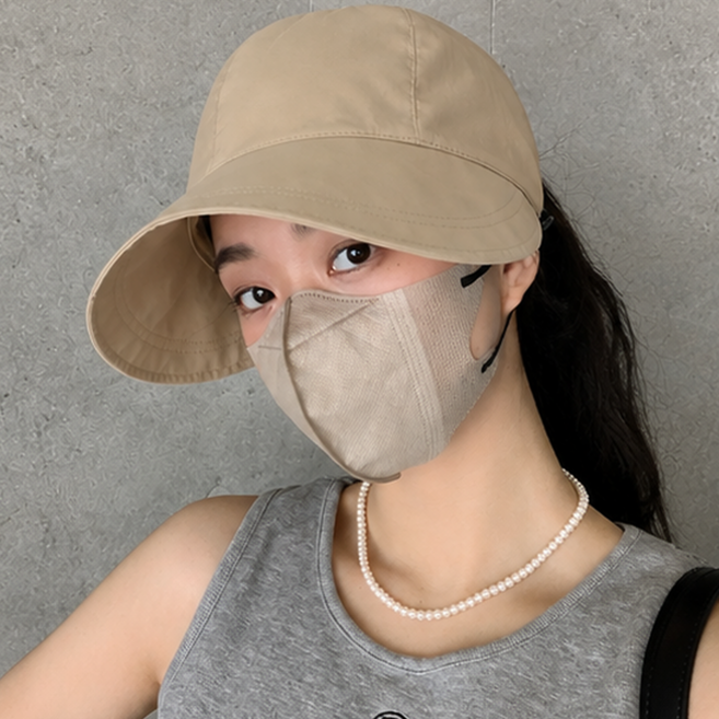 오드빈 양볼 커버 소두핏 모자 얼굴 햇빛가리개 자외선 차단 썬캡