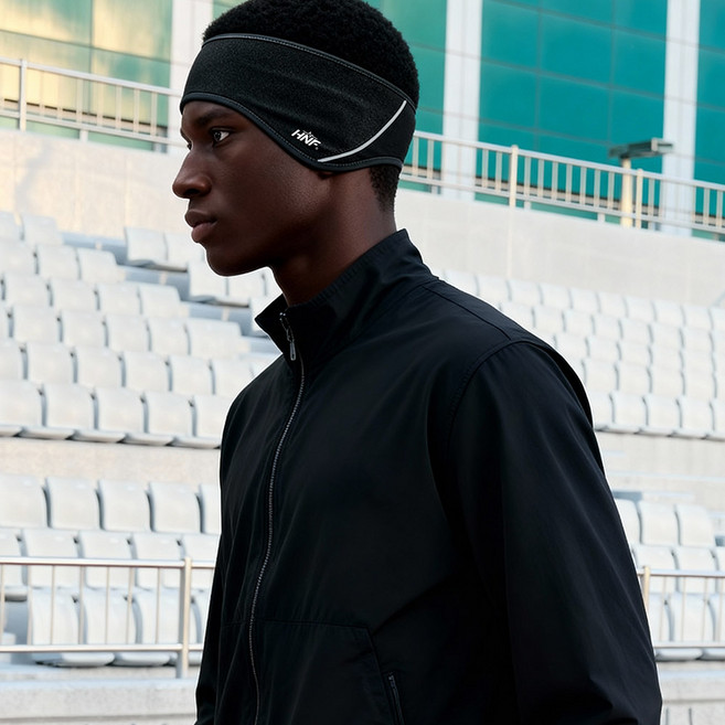 HNF 방한 헤어밴드 겨울 트레일 러닝 귀마개 런닝 귀도리 보온 이어워머 등산 축구 스키, 블랙, 2개