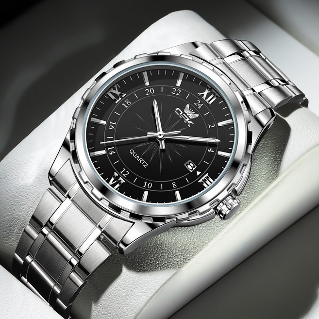 OPK 남성 시계 패션 석영 명품 야광 정품 일력 메탈시계