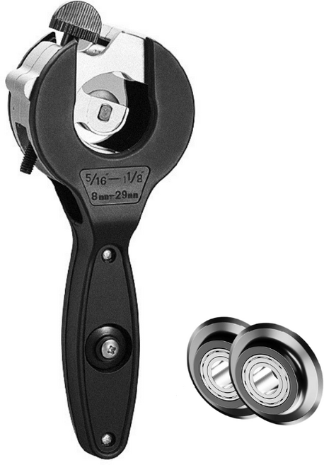 라쳇 파이프 커터 금속 pvc 절단기 교체용 칼날 포함, 1세트, 8-29mm