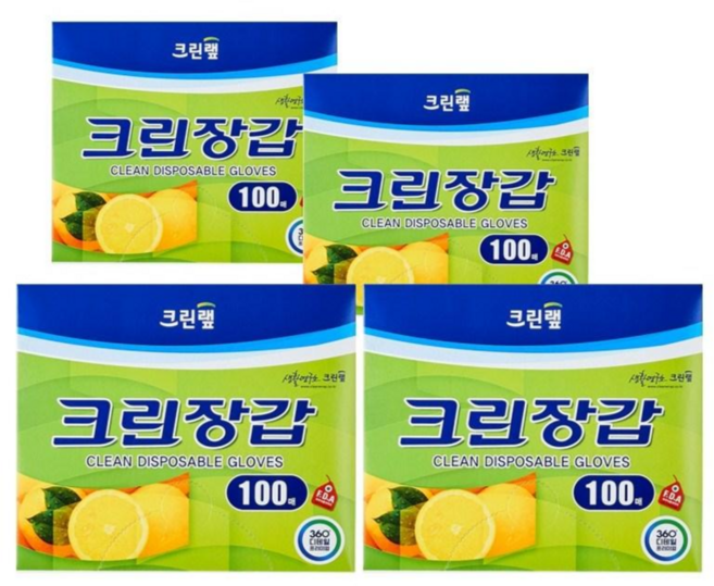 크린랩 크린장갑 100매, 100개입, 4개